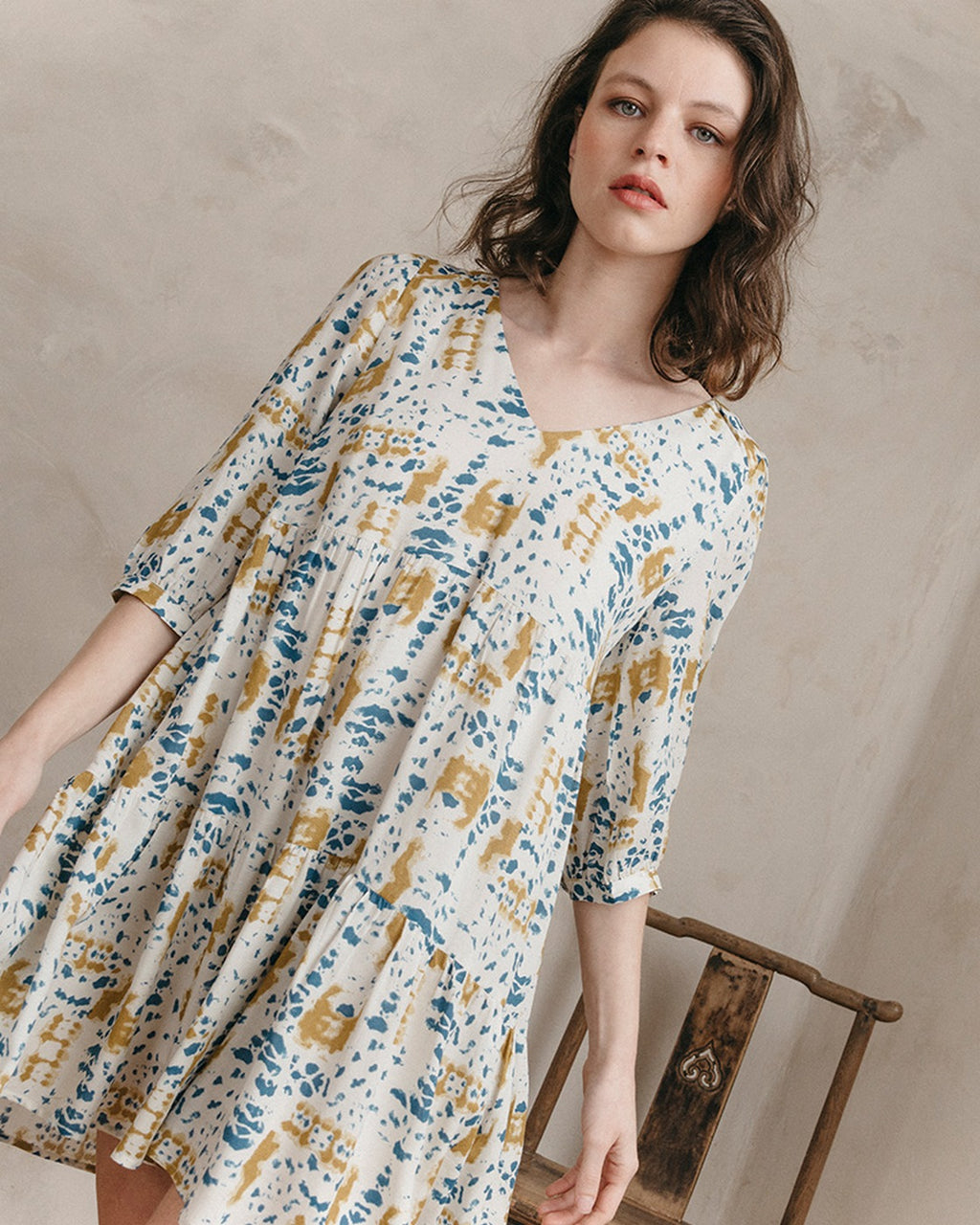 Jemma Short Dress - Beige