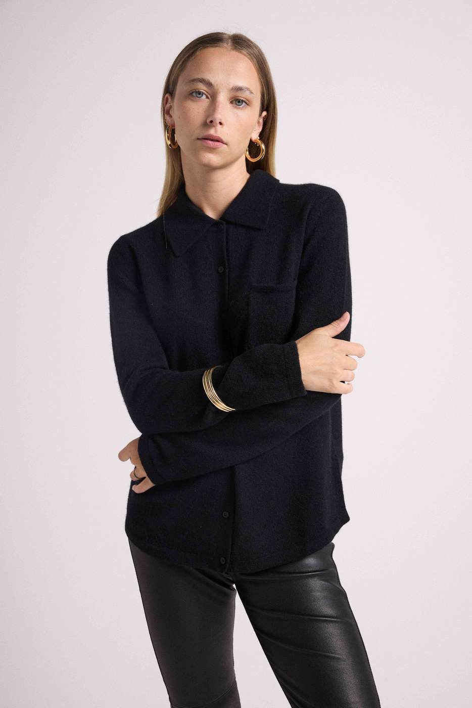 Chemise Boutonnée Johanna - Noir - Femme