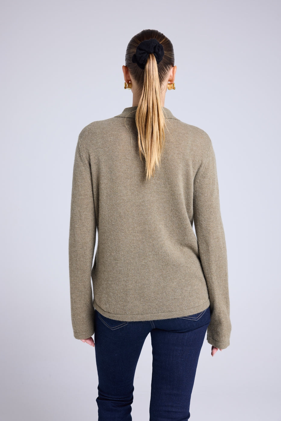 Damen-Bluse mit Knopfleiste Johanna - Khakigrün