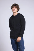 Sudadera con cremallera y capucha John - Negro - Hombre