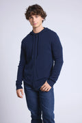 Sudadera con capucha John Zip - Azul marino - Hombre