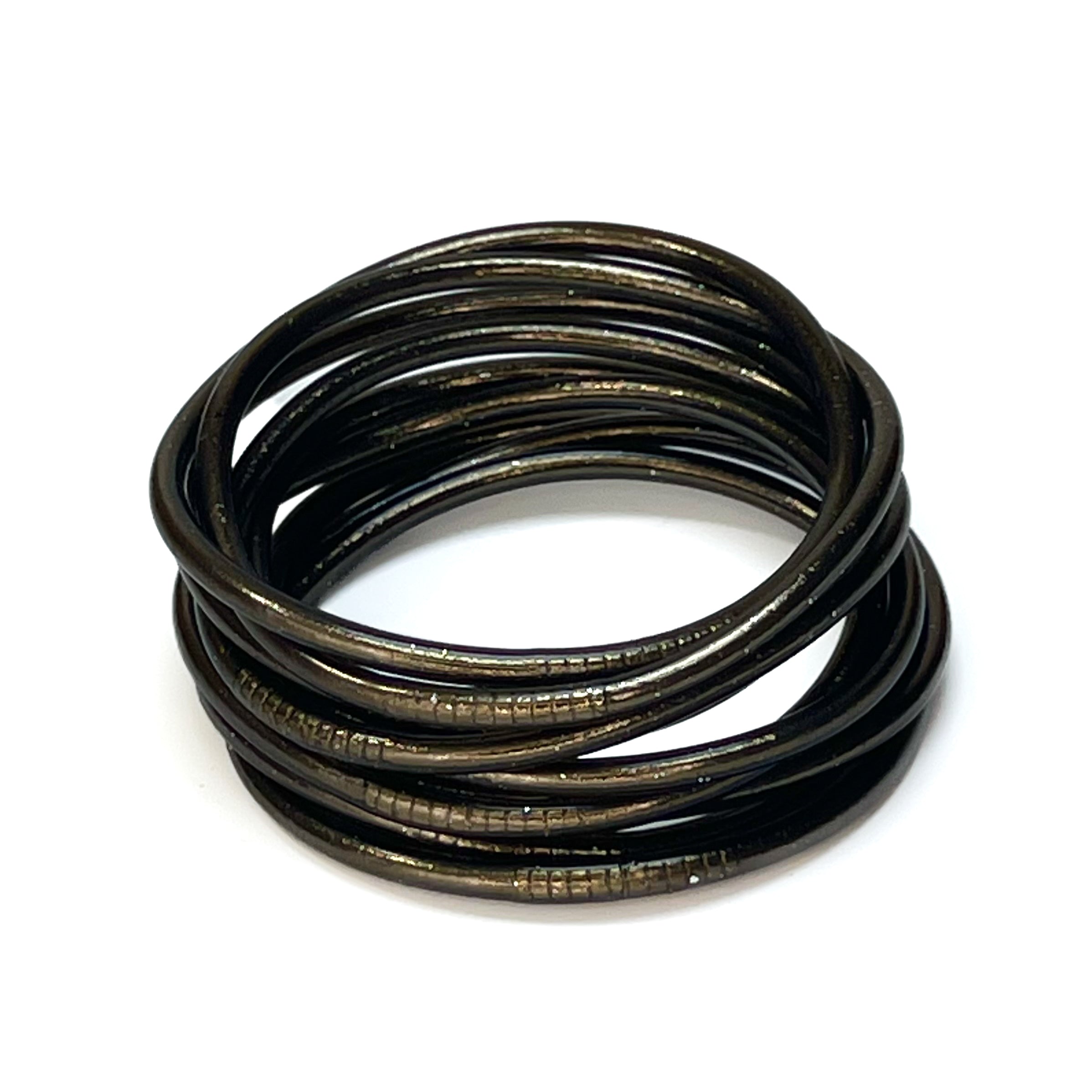 Slim Buddhist Bangle Black