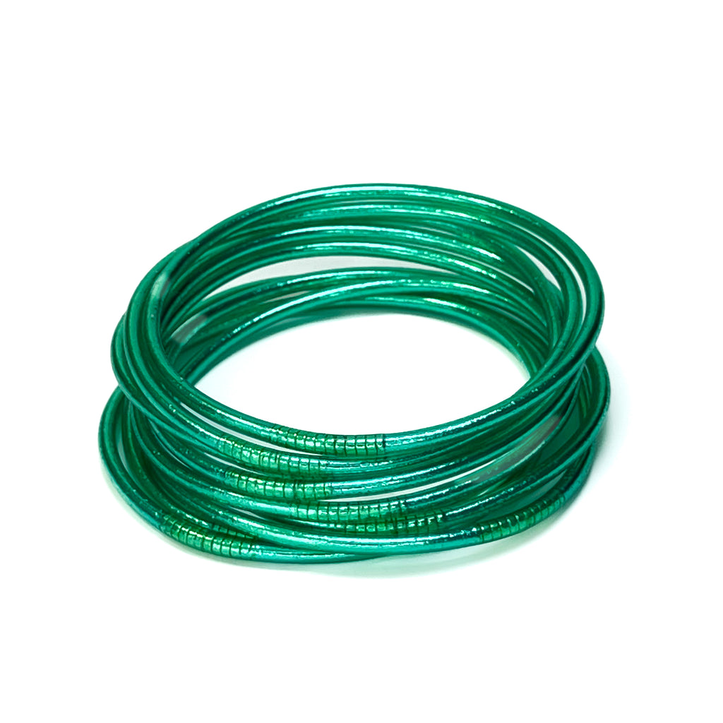 Slim Buddhist Bangle Emerald