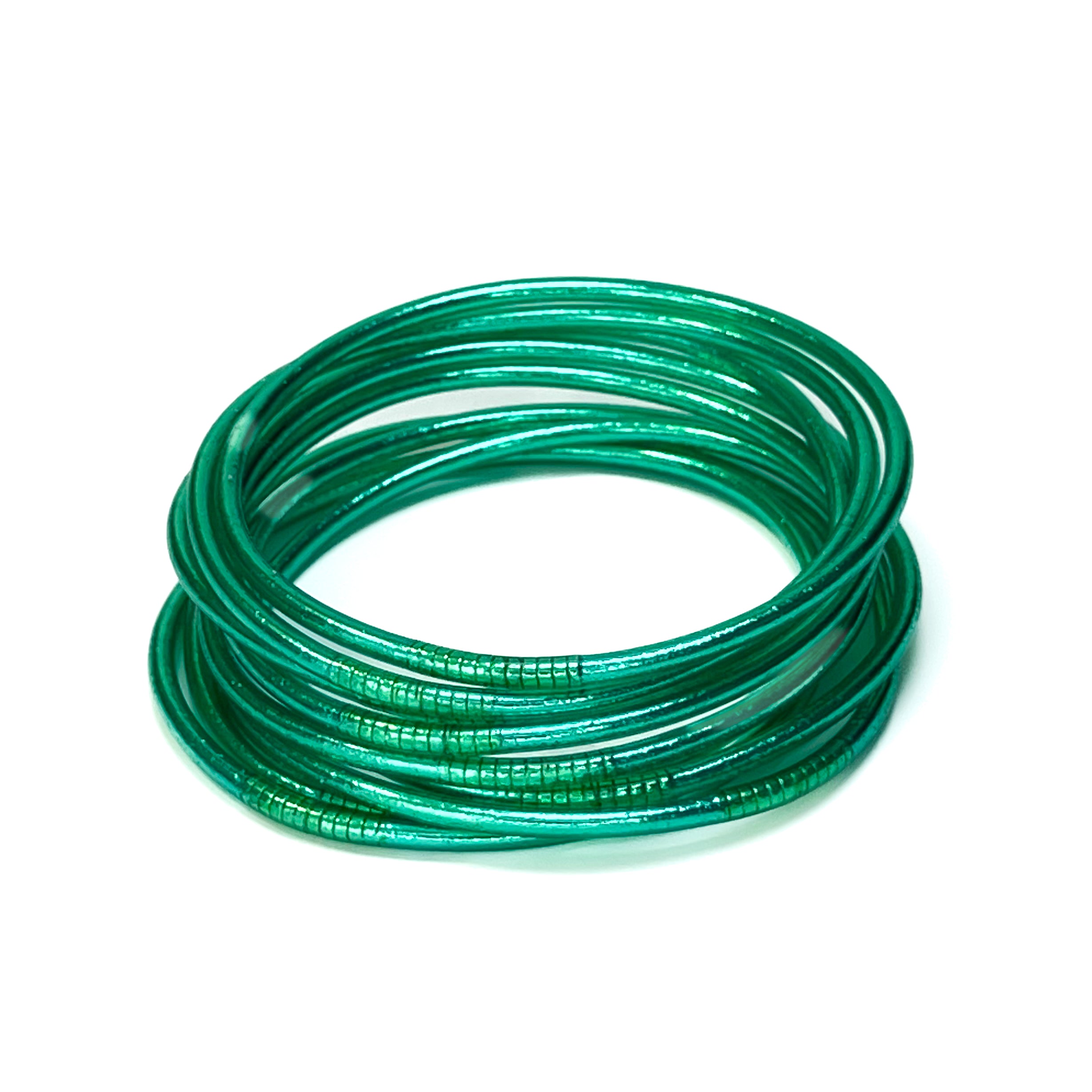 Slim Buddhist Bangle Emerald