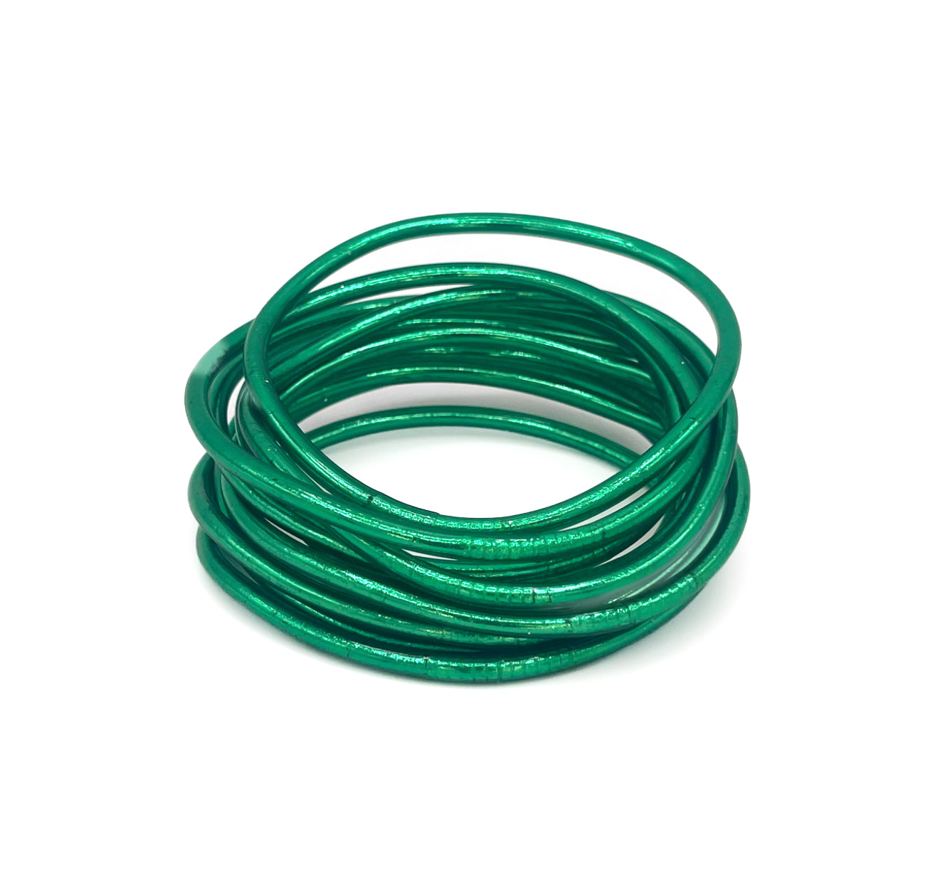 Slim Buddhist Bangle Green