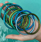 Buddhist Mantra Bangle Glacier Blue