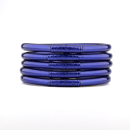 Buddhist Mantra Bangle Midnight Blue