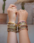Buddhist Mantra Bangle Caramel