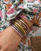 Buddhist Mantra Bangle Caramel