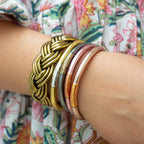 Buddhist Mantra Bangle Champagne Mantra Gold