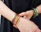 Buddhist Mantra Bangle Champagne Mantra Gold