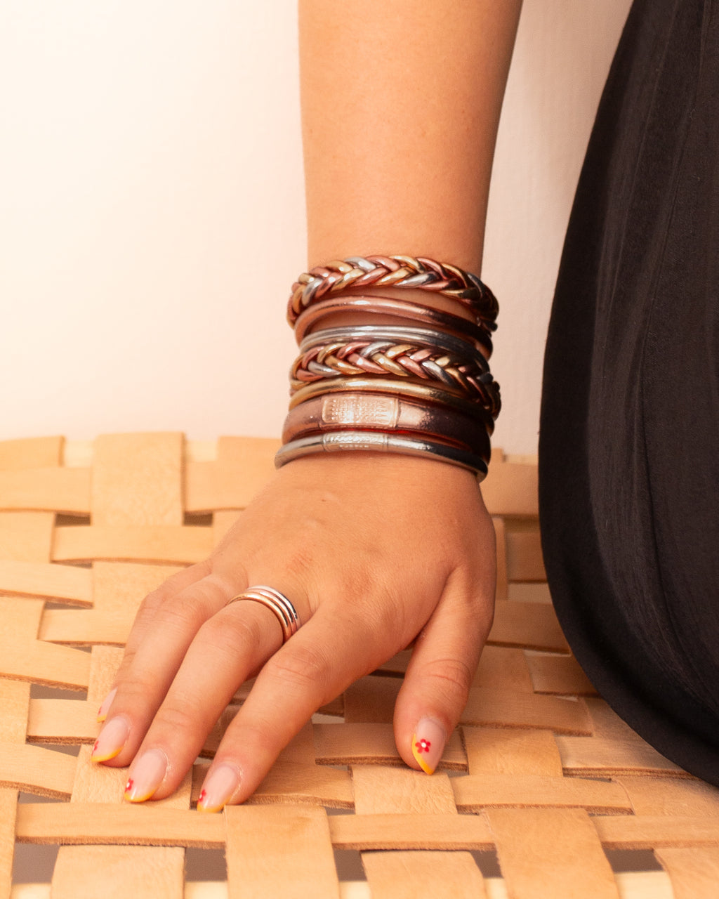 Buddhist Mantra Bangle Champagne