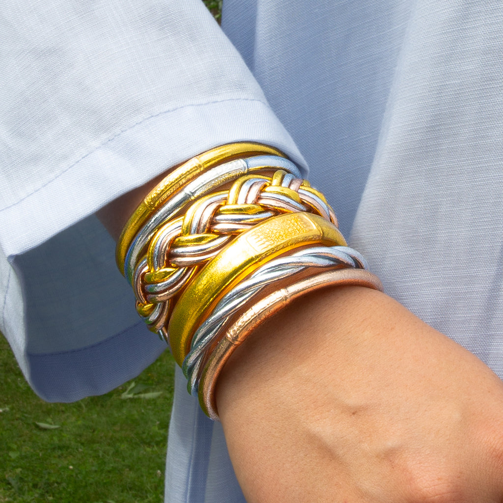 Buddhist Mantra Bangle Champagne