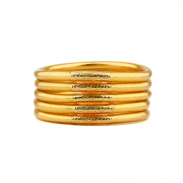 Buddhist Mantra Bangle Gold
