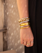 Buddhist Mantra Bangle Gold