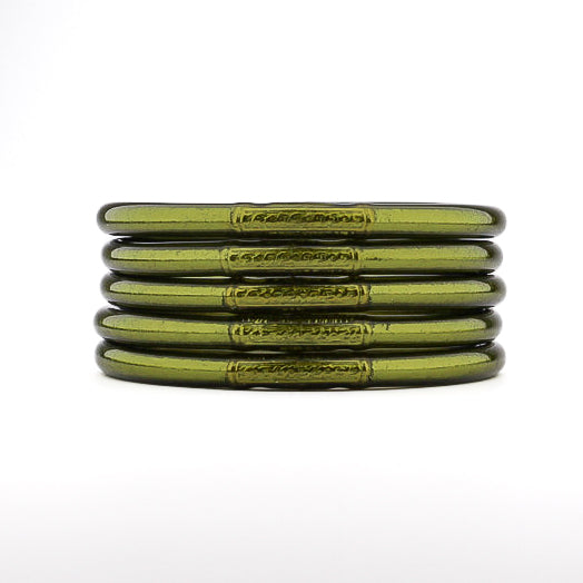 Buddhist Mantra Bangle Khaki