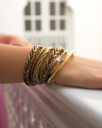 Buddhist Mantra Bangle Light Gold