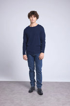 Sweter z okrągłym dekoltem Josh - Granatowy - Męski - 100% kaszmir