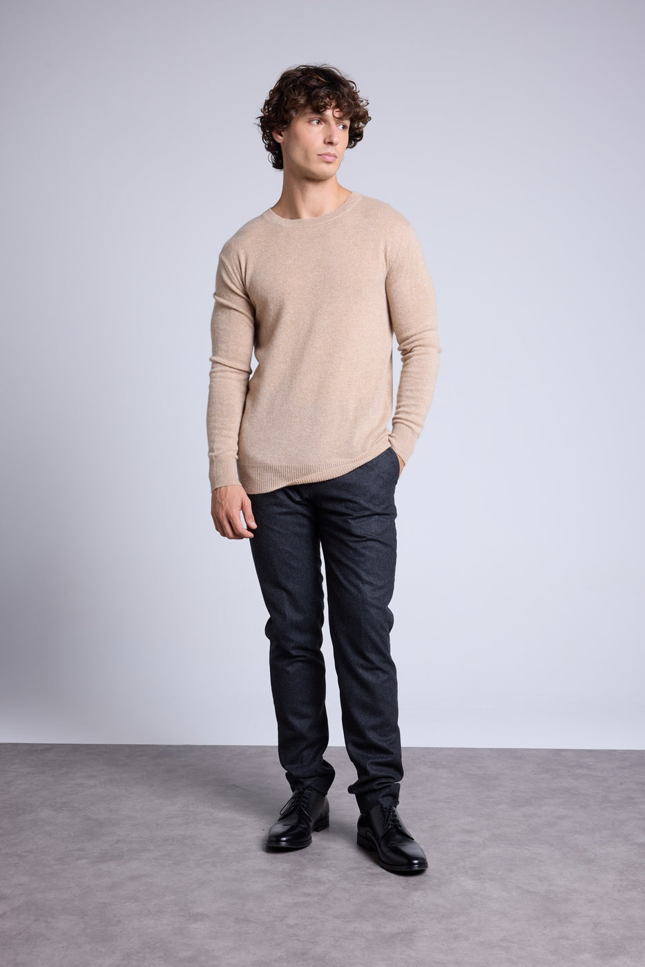 Jersey de cuello redondo Josh - Beige crema - Hombre