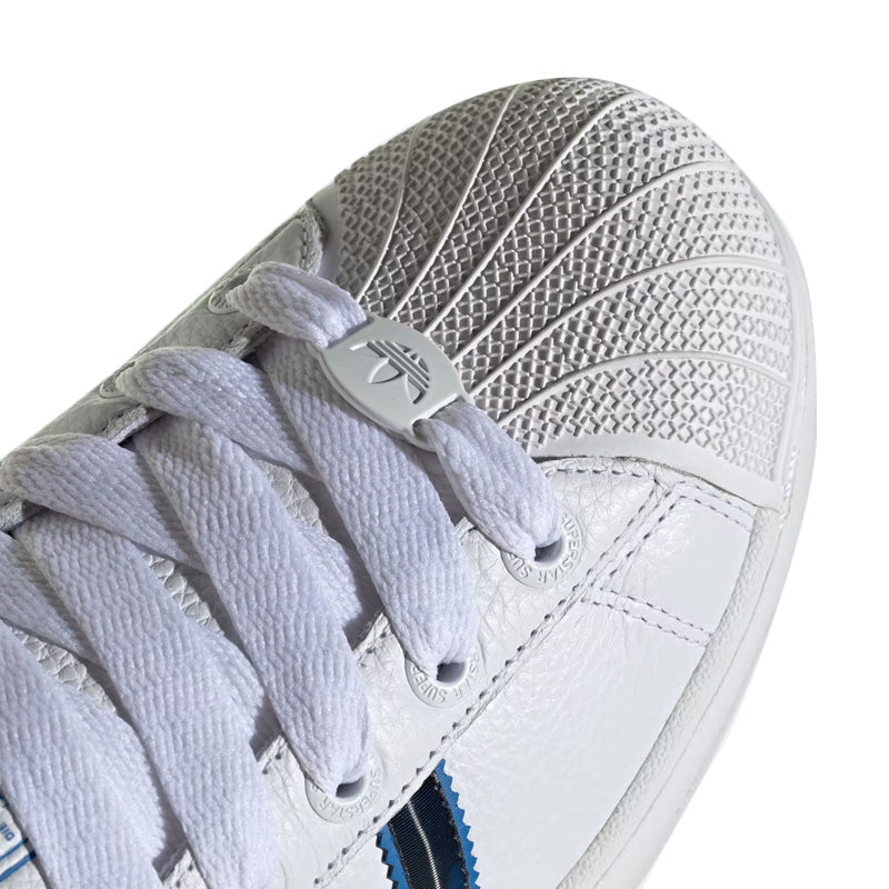 Baskets Adidas Originals Superstar 2 - Blanc, Bleu Roi