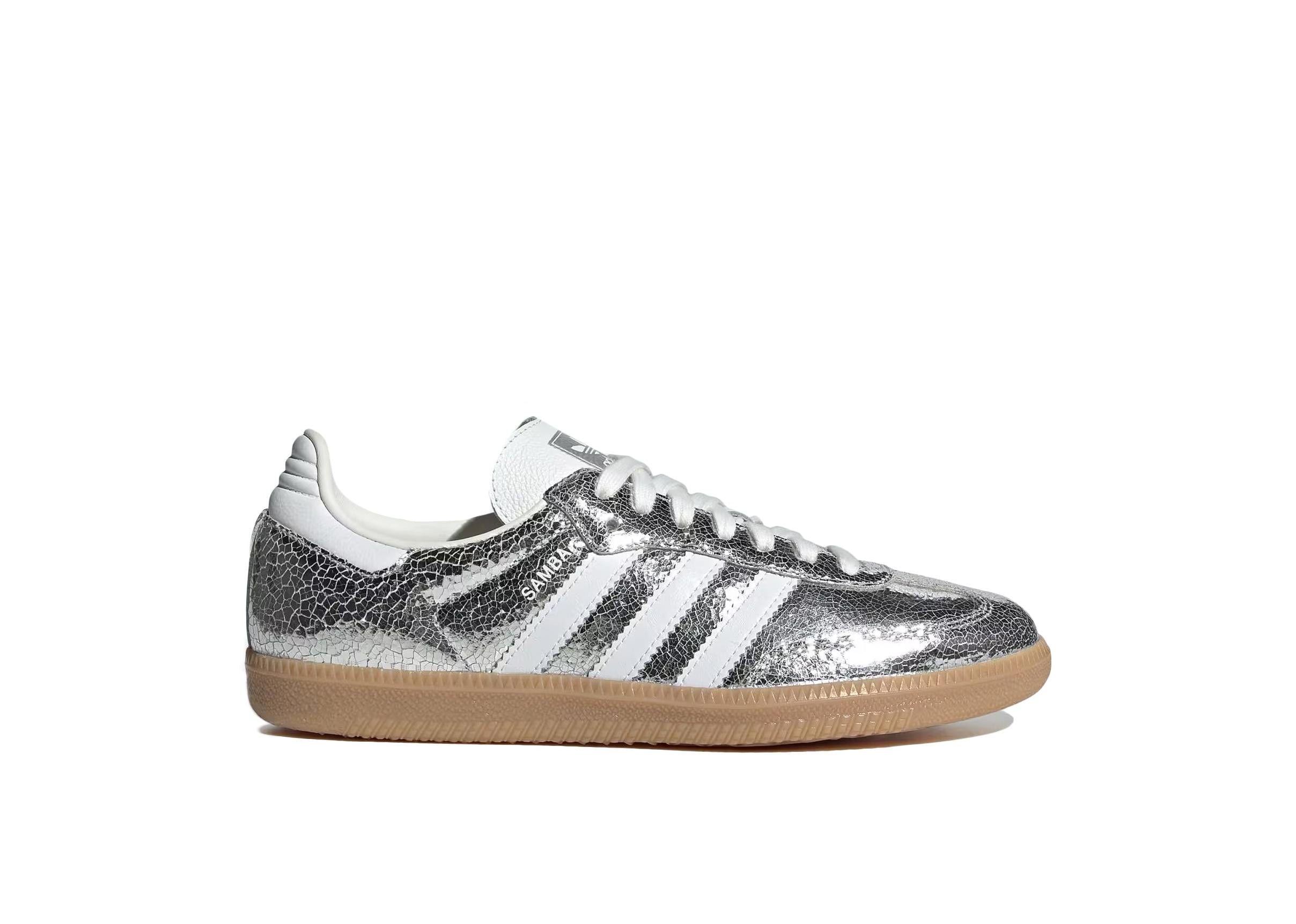 Adidas Samba Og Silver Metallic Cracked Leather (W) - Silver