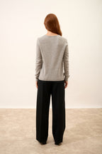 Just Cashmere - Cardigan Med Rund Hals - Katharine - Nuage Chiné