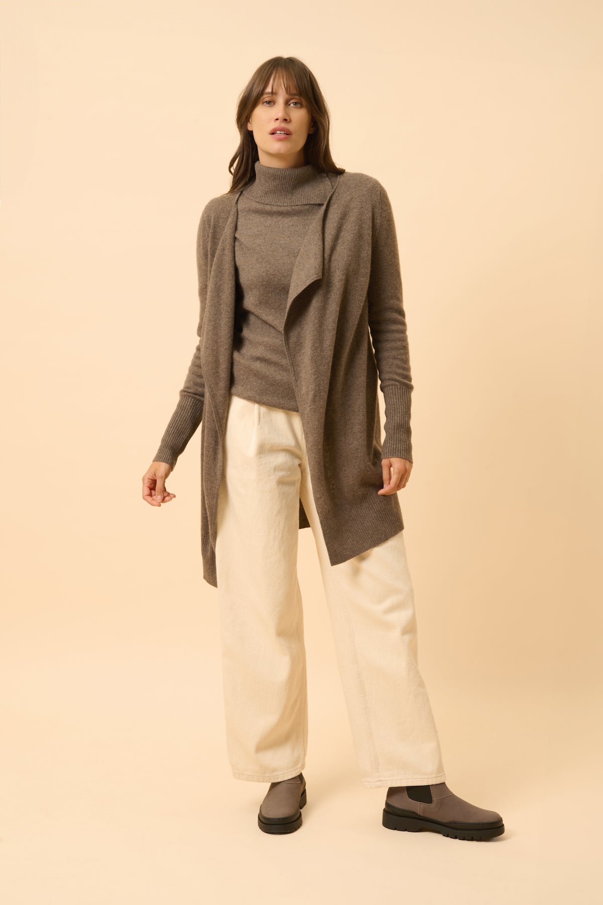Veste Longue - Brooke - Taupe Chiné