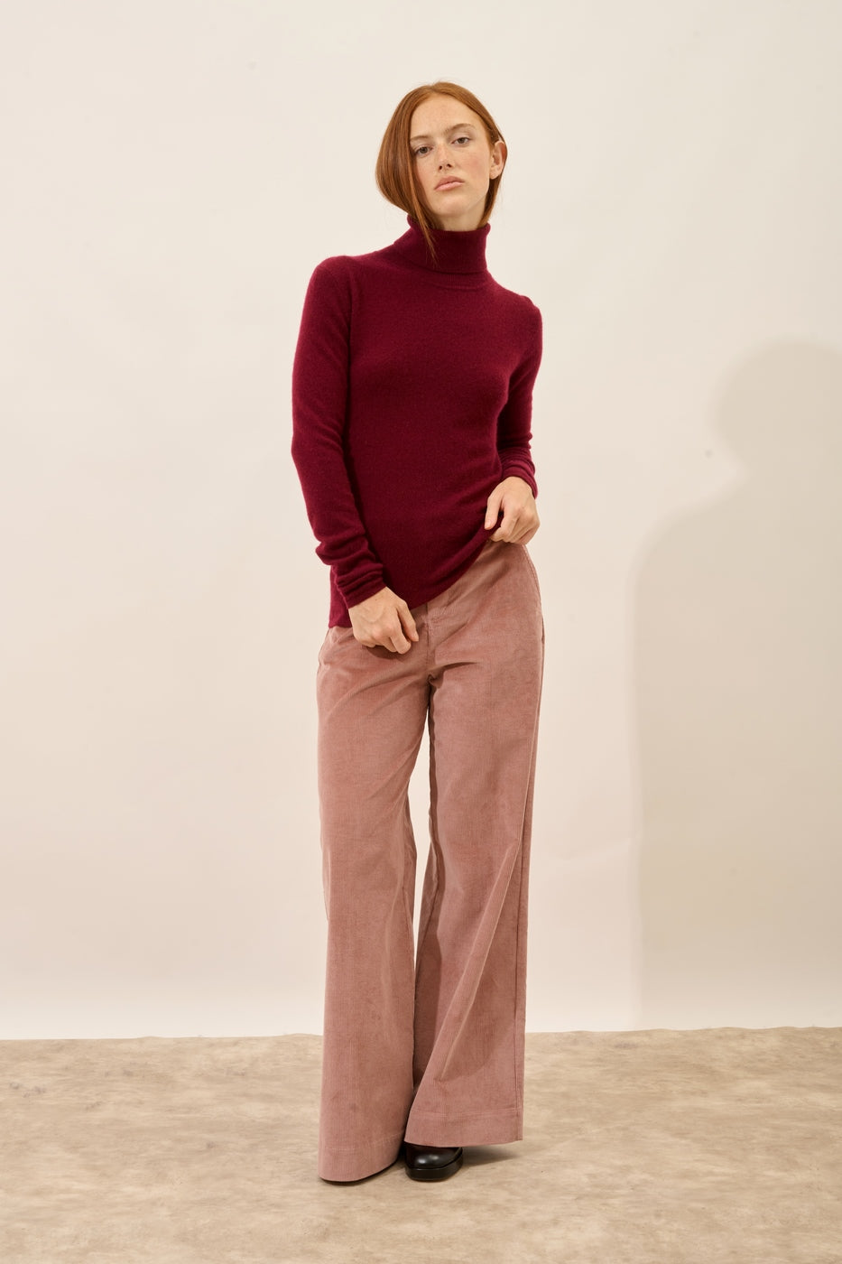 Roll-Neck Jumper - Ava - Bordeaux