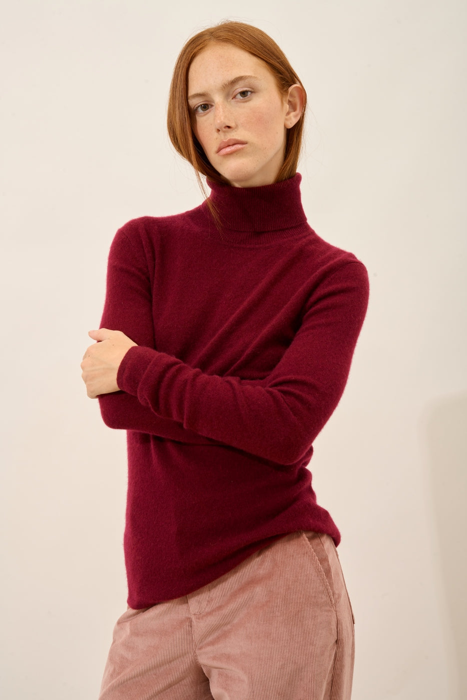 Roll-Neck Jumper - Ava - Bordeaux
