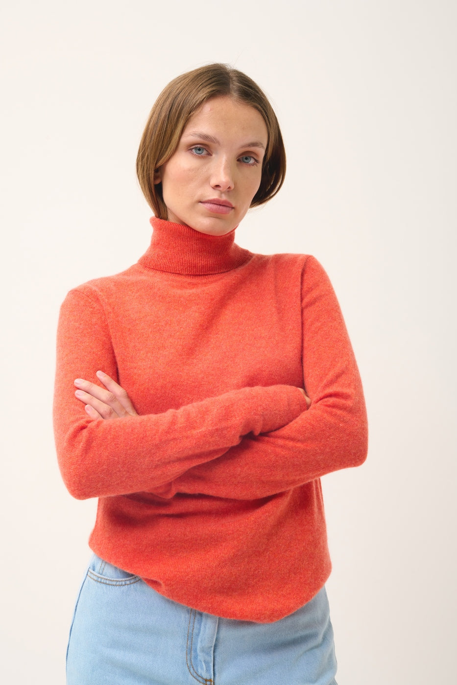Turtleneck Sweater - Ava - Heather Orange