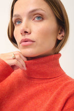 Turtleneck Sweater - Ava - Heather Orange