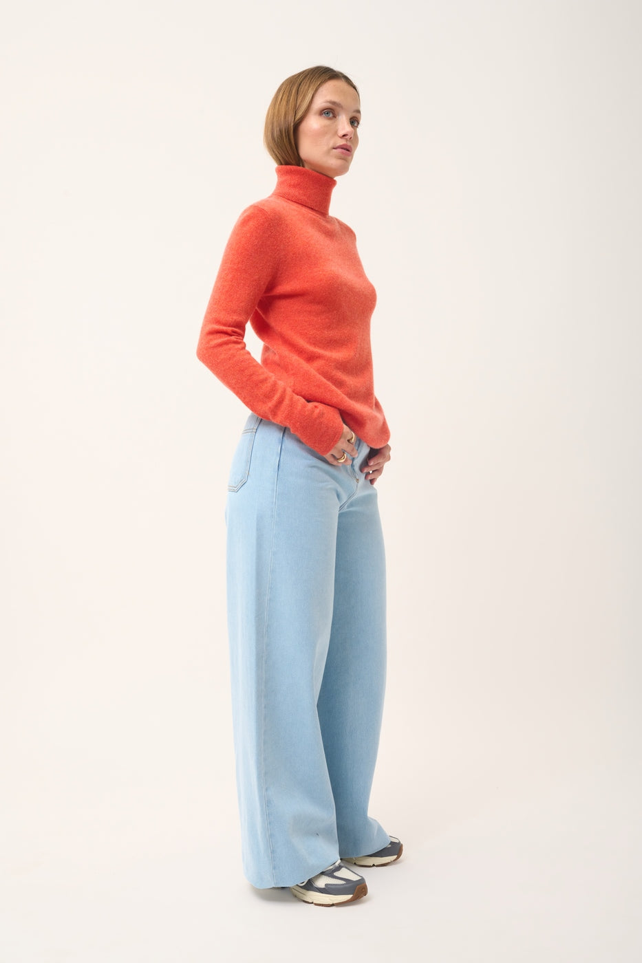 Turtleneck Sweater - Ava - Heather Orange
