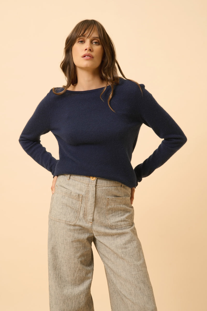 Maglione Collo A Barca - Grace - Navy
