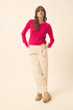 Round-Neck Jumper - Helen - Fuchsia
