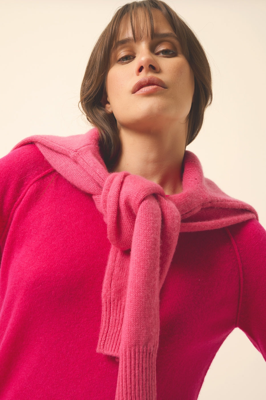 Pull Col Rond - Helen - Fuchsia