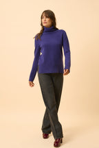 Just Cashmere - Jersey Cuello Cisne - Lexie - Purple