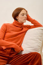Pull Col Roulé - Lexie - Orange Chiné