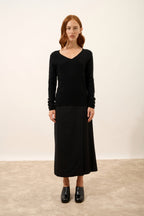 Pull Col V - Joan - Noir
