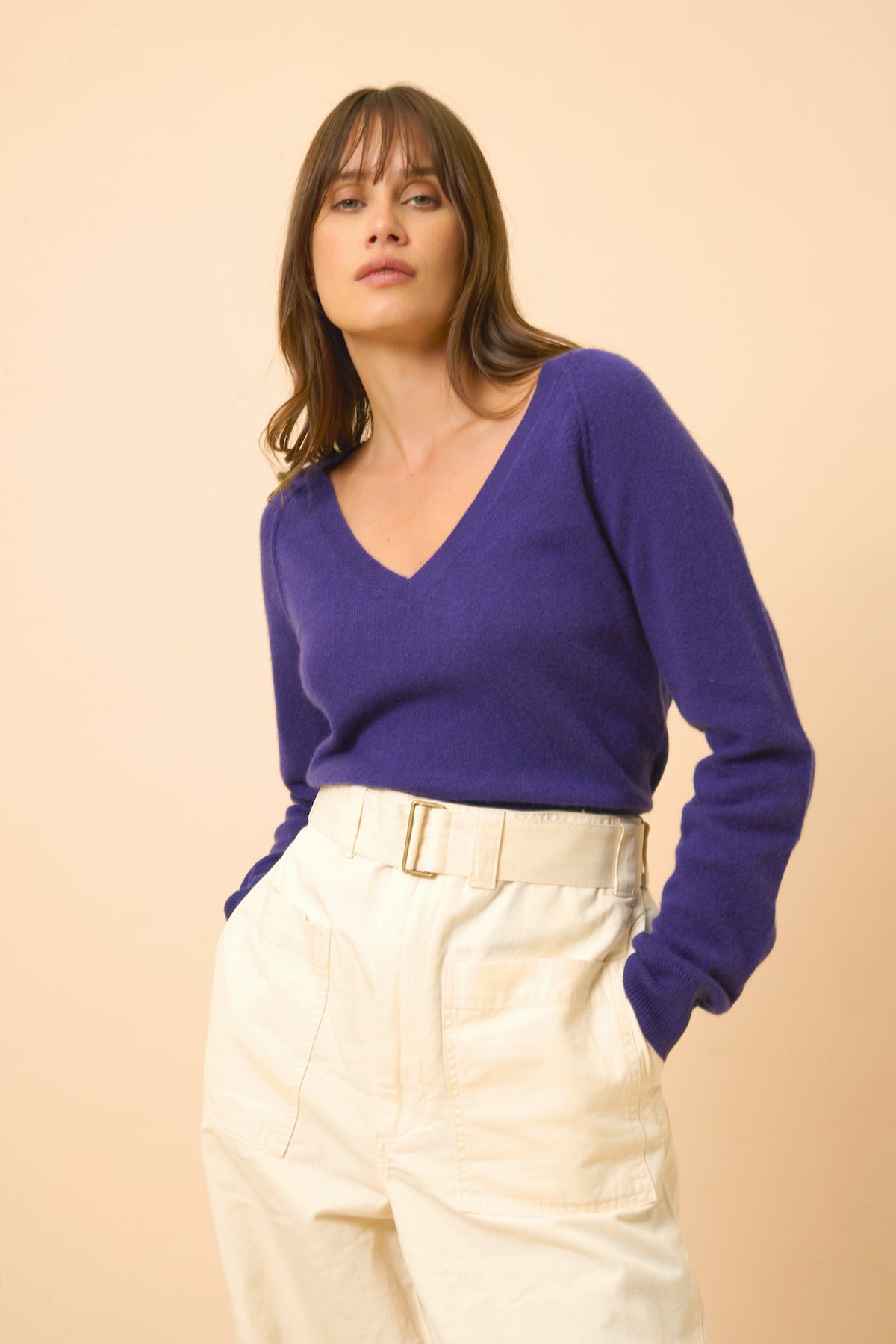 Jersey Cuello de Pico Phoebe - Purple