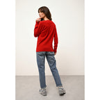 Jersey Cuello en V - Phoebe - Rojo