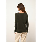 Sweter z dekoltem w serek – Phoebe – Khaki