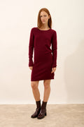 Jurk Met Ronde Hals - Susan - Bordeaux
