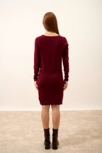 Jurk Met Ronde Hals - Susan - Bordeaux