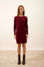 Jurk Met Ronde Hals - Susan - Bordeaux