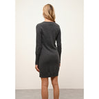 Robe Col V - Tracy - Anthracite Chiné