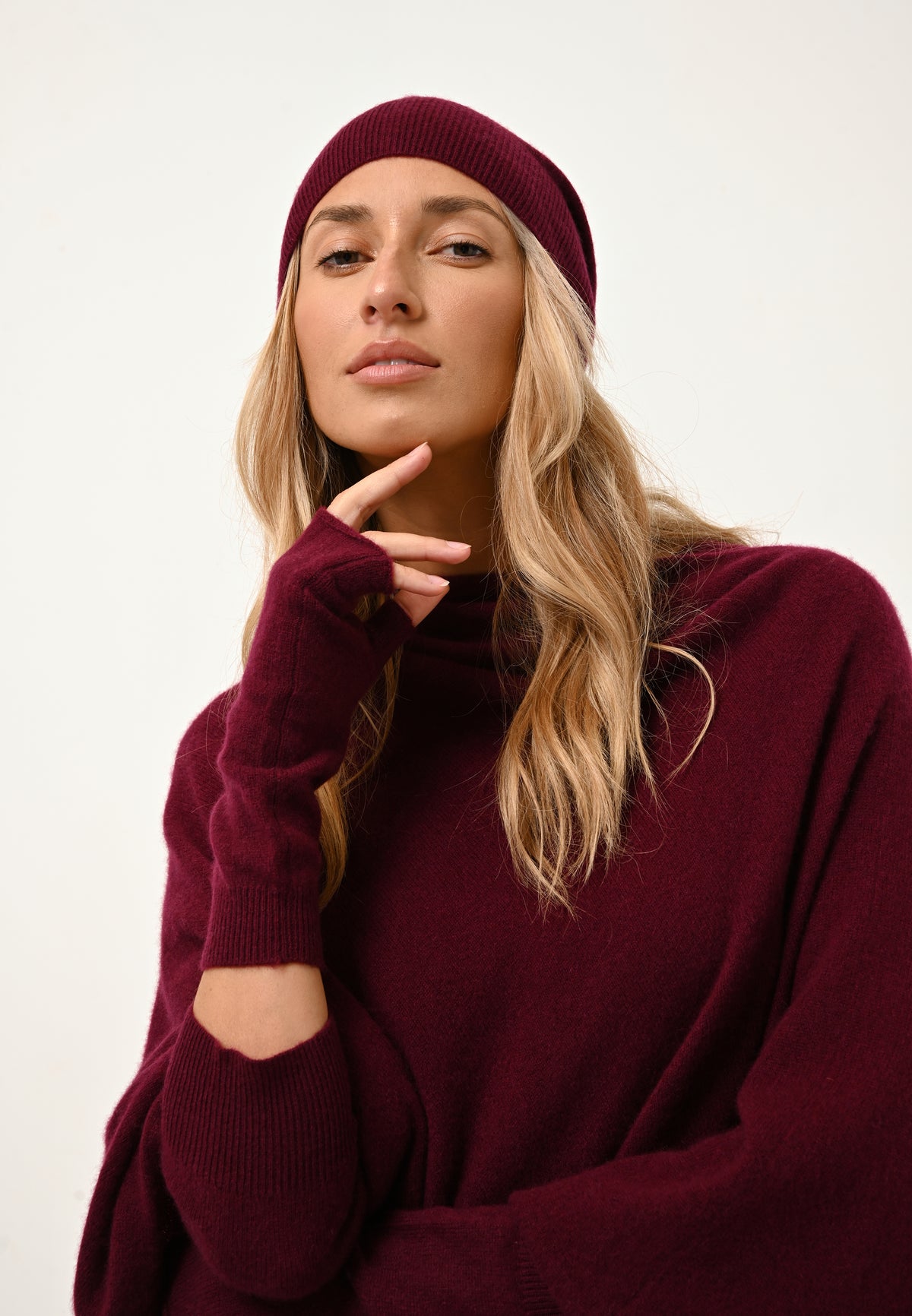 Muts Ginger - 100% Kasjmier 2-Draads - Bordeaux - Unisex