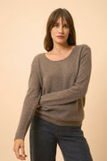 Jersey Cuello Barco - Fiona - Taupe Jaspeado