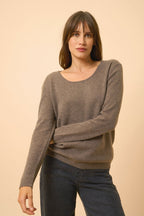 Jersey Cuello Barco - Fiona - Taupe Jaspeado
