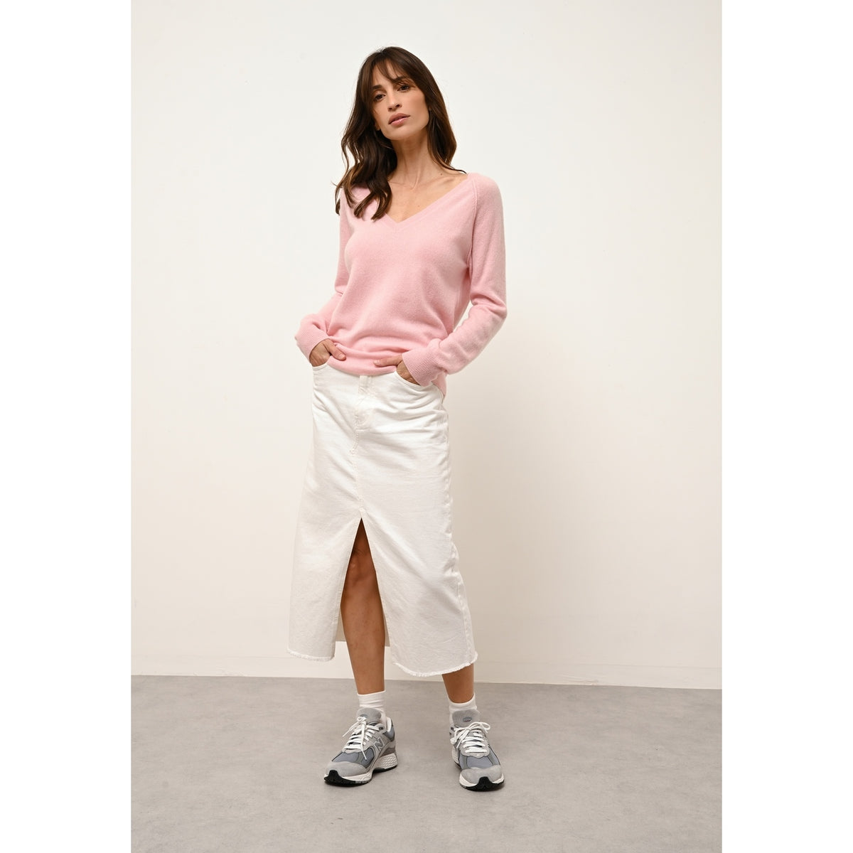 Sweter z dekoltem w serek - Phoebe - Ballerine
