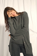 Cardigan Col V - Chelsea - Anthracite Chiné